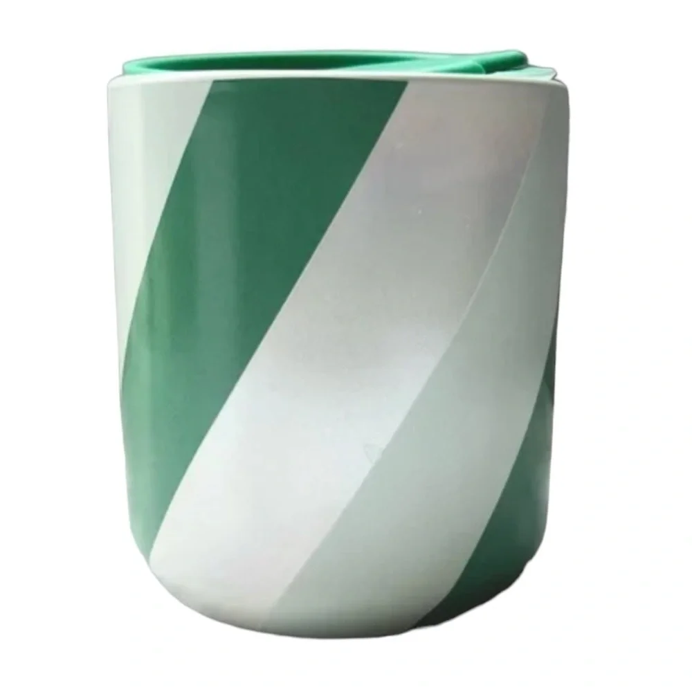 STARBUCKS HOLIDAY 2022  HREEN STRIPED 8OZ. CERAMIC TUMBLER